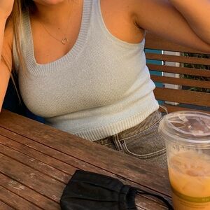 Baby blue sweater tank top